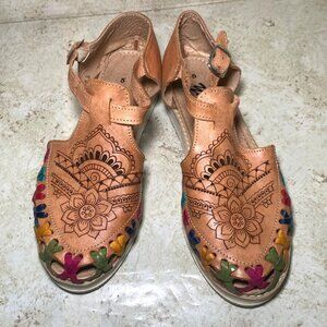 Handcrafted Leather Sandals Guaraches By Artesanas Yajaira Vacation‎ Casual Boho
